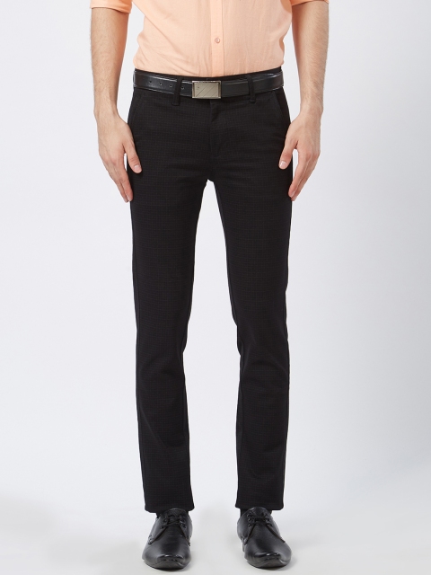 

Killer Men Black Comfort Slim Fit Checked Formal Trousers