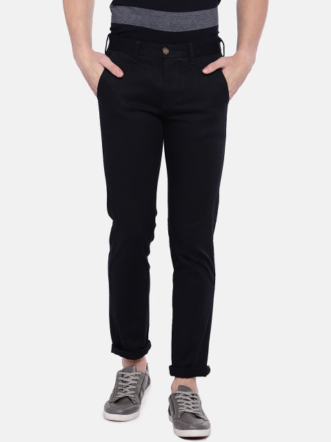 

Killer Men Navy Blue Comfort Slim Fit Self Design Formal Trousers