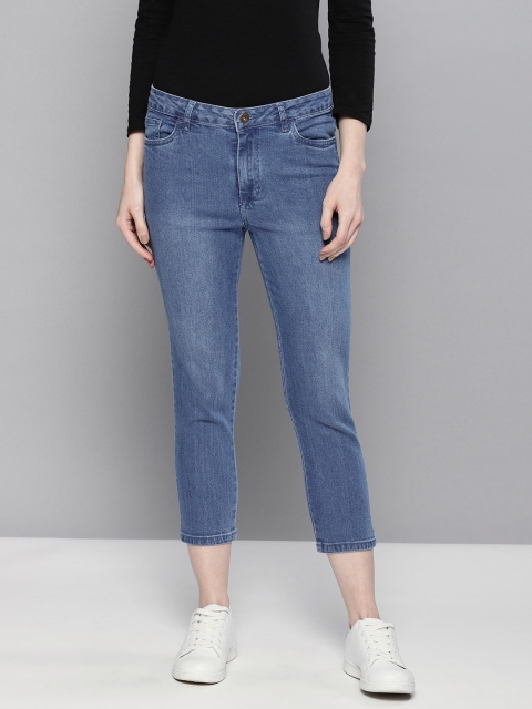 

Chemistry Women Blue Mid-Rise Clean Look Stretchable Cropped Jeans