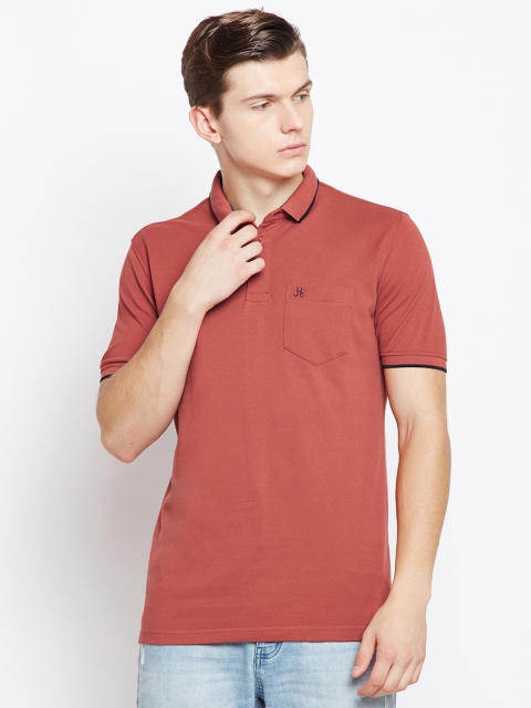 

Crimsoune Club Men Rust Solid Polo Collar Slim Fit T-shirt