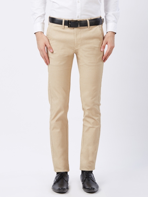 

Killer Men Beige Comfort Slim Fit Self Design Formal Trousers