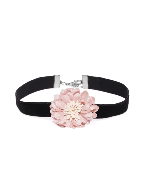 

JewelRush Black And Pink Flower Synthetic Choker
