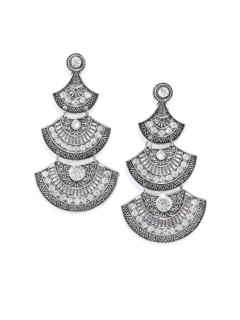 

JewelRush Silver-Toned Contemporary Drop Earrings