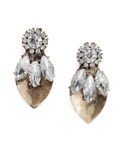 

JewelRush Gold-Toned & White Circular Studs