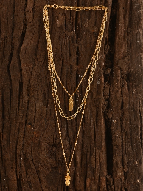 

JewelRush Gold-Toned Metal Gold-Plated Necklace