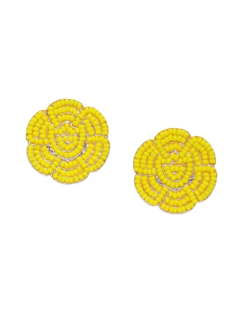 

JewelRush Yellow Floral Studs