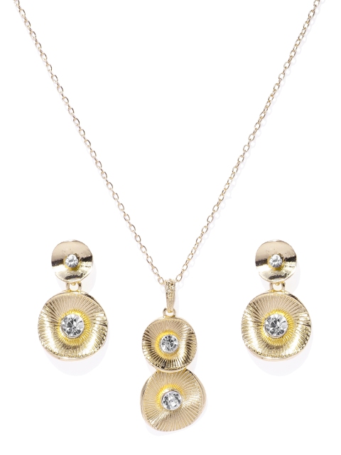 

JewelRush Gold-Toned Cartwheel Pendant Set