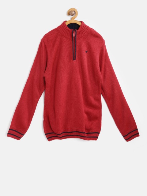 

612 league Boys Red Solid Pullover
