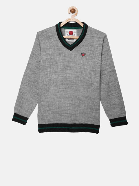 

612 league Boys Grey Solid Pullover