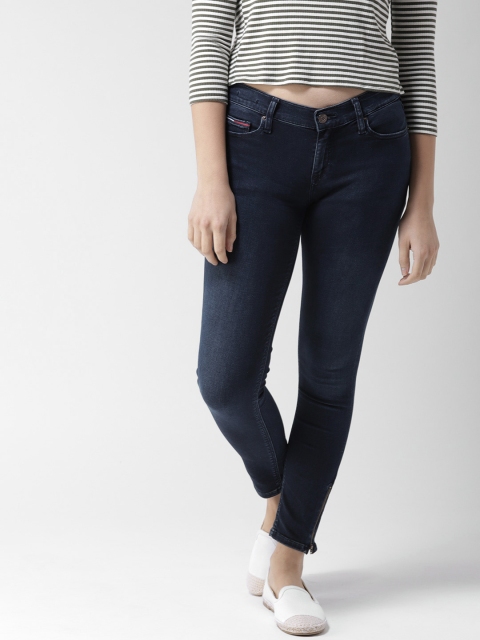 

Tommy Hilfiger Women Navy Skinny Fit Mid-Rise Clean Look Stretchable Jeans, Navy blue