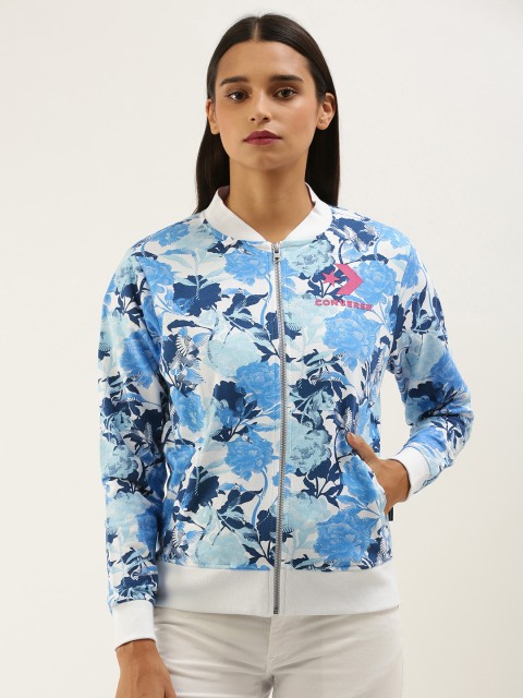 

Converse Men Blue White Floral Open Front Jacket