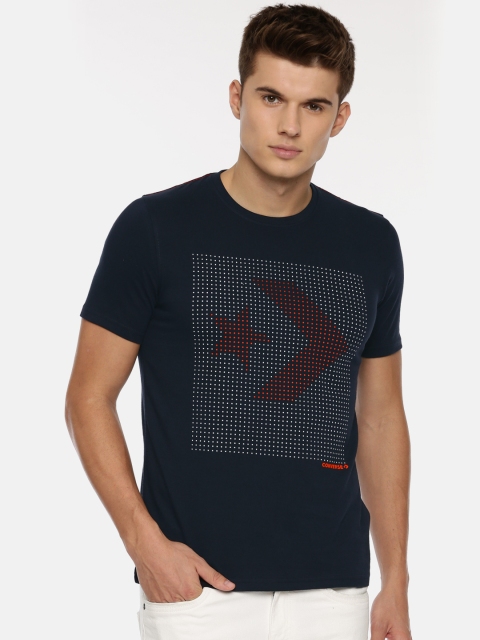 

Converse Men Navy Blue Printed Round Neck T-shirt