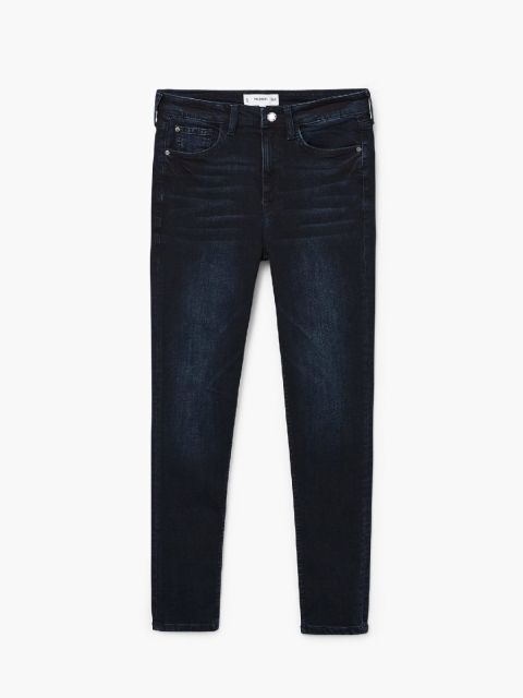 

MANGO Women Navy Blue Skinny Fit High-Rise Clean Look Stretchable Jeans