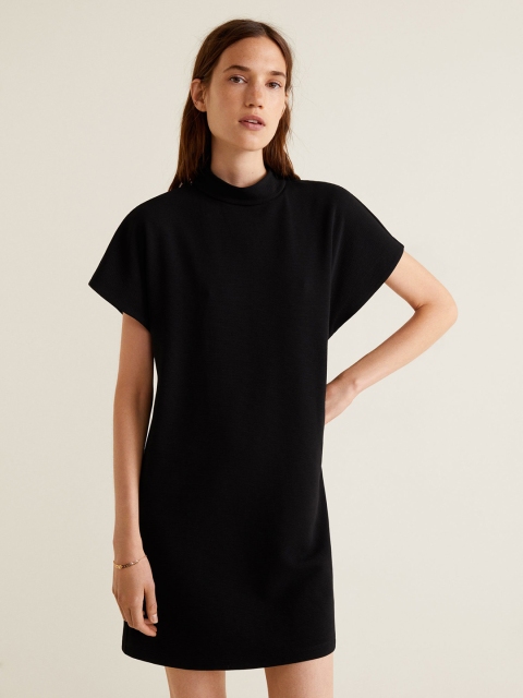 

MANGO Women Black Solid Shift Dress