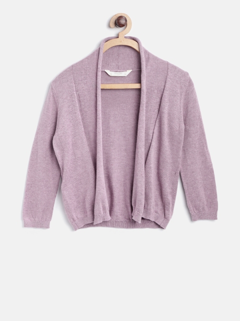 

Mango Kids Girls Purple Solid Front-Open Sweater