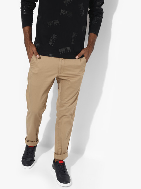 

Allen Solly Men Khaki Slim Fit Solid Regular Trousers