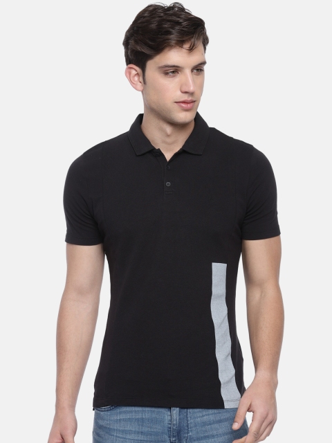 

Calvin Klein Jeans Men Black Solid Slim Fit Polo Collar T-shirt