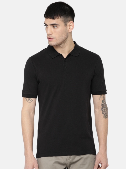 

Calvin Klein Jeans Men Black Solid Polo Collar Pure Cotton T-shirt