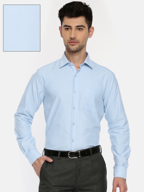 IVOC Men Blue Comfort Regular Fit Solid Formal Shirt
