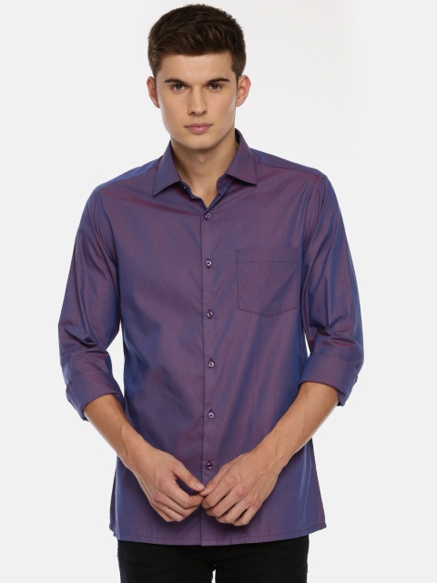 

IVOC Men Purple Comfort Regular Fit Solid Party Shirt