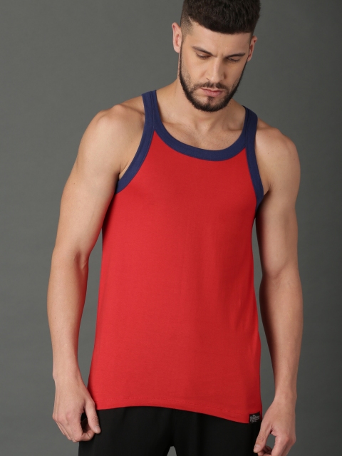 

Roadster Men Red Solid Ultra Durable Innerwear Vests RDST-RB-PK1-005E