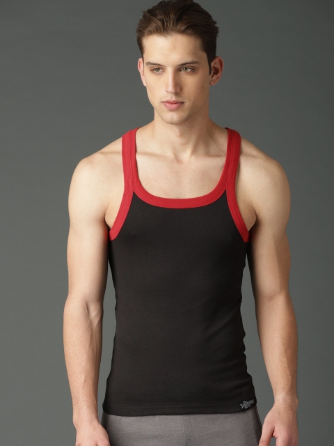 

Roadster Men Black Solid Racer Back Ultra Durable Innerwear Vest RDST-RB-PK1-003A