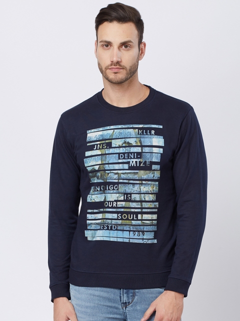 

Killer Men Navy Blue Printed Sweatshirt