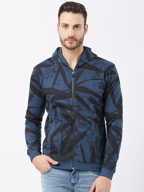 

Killer Men Blue & Black Printed Hooded Sweatshirt