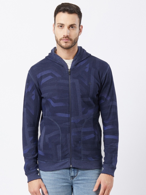 

Killer Men Navy Blue Printed Hooded Sweatshirt