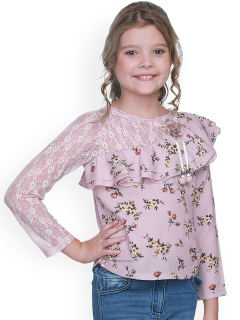 

CUTECUMBER Girls Pink Printed Top