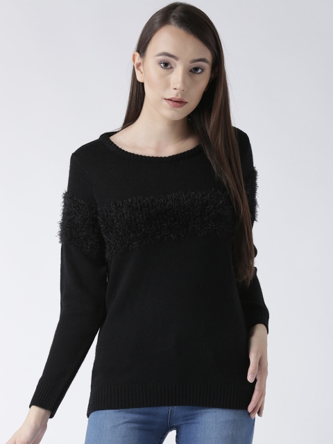 

Club York Women Black Self Design Pullover