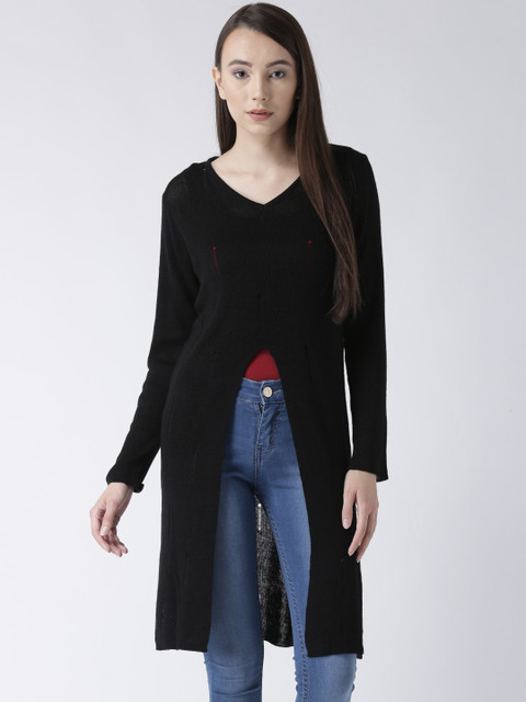

Club York Women Black Solid Longline