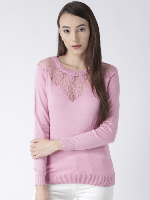

Club York Women Pink Self Design Pullover