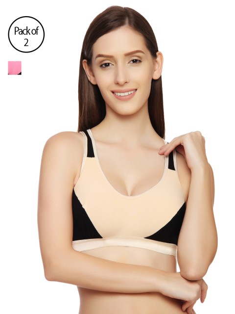 

Innocence Women Pack of 2 T-shirt Bra BBAPLIN51595, Nude