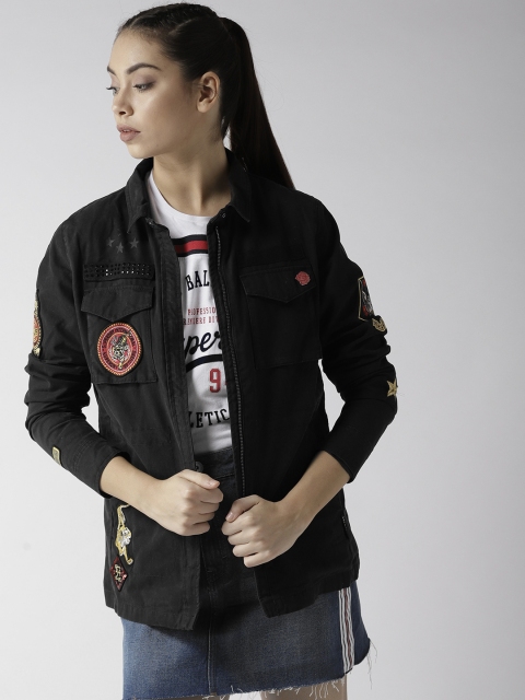 

Superdry Women Charcoal Grey Solid Parka Jacket