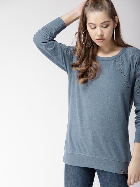 

Superdry Women Blue Solid Sweatshirt