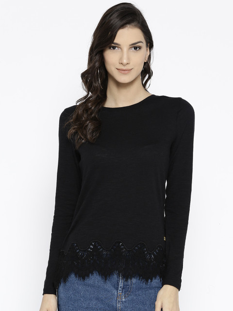 

Superdry Women Black Solid Top