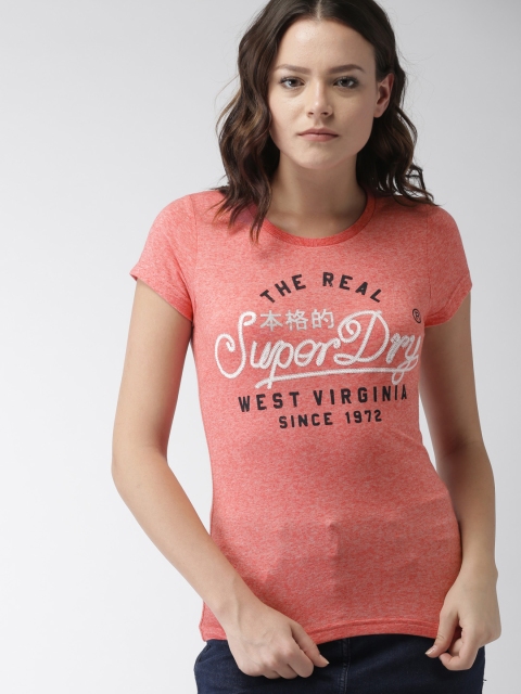 

Superdry Women Red Printed Round Neck T-shirt
