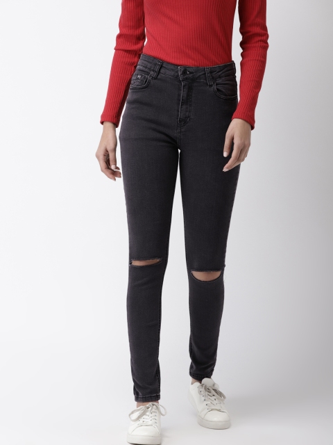 

Superdry Women Black Sophia Skinny Fit Mid-Rise Slash Knee Stretchable Jeans