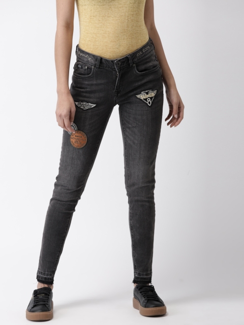 

Superdry Women Charcoal Grey Skinny Fit Mid-Rise Clean Look Stretchable Jeans