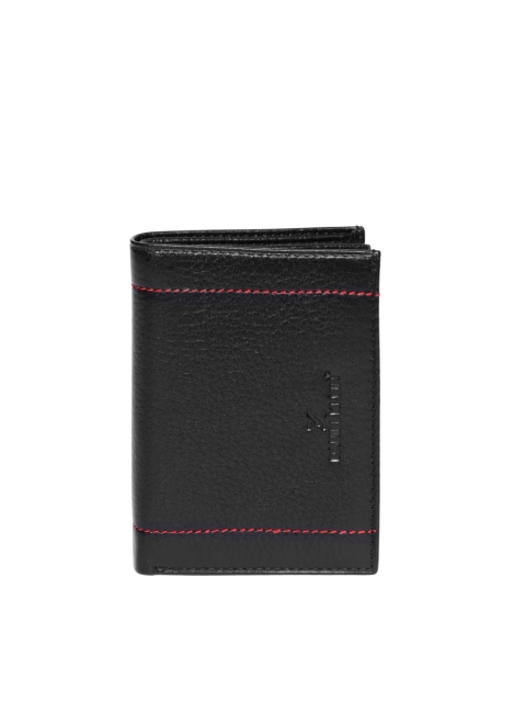 

Daniel Klein Men Black Solid Leather Two Fold Wallet