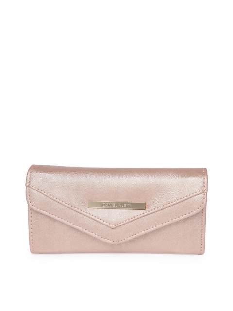 

Daniel Klein Women Rose-Gold Toned Solid Three Fold Wallet