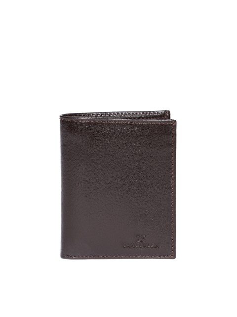

Daniel Klein Men Coffee Brown Leather Solid Two Fold Wallet