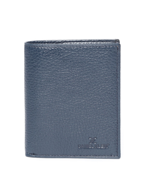 

Daniel Klein Men Navy Blue Solid Leather Two Fold Wallet