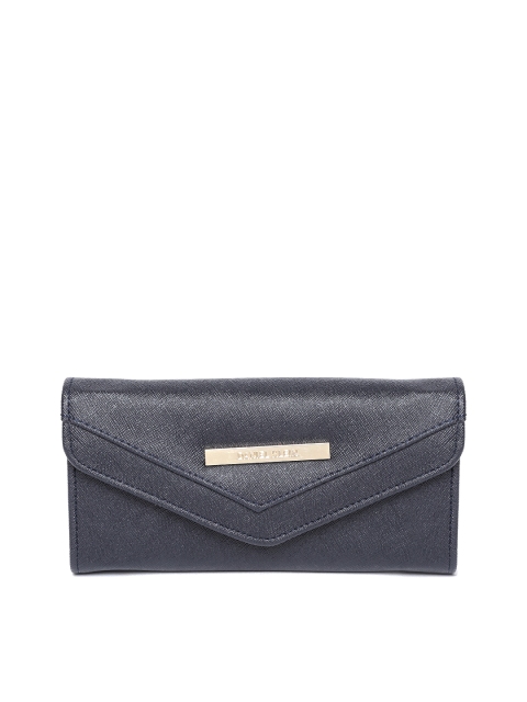 

Daniel Klein Women Navy Blue Solid Three Fold Wallet