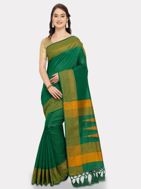 

Saree mall Green Silk Blend Checked Chanderi Saree
