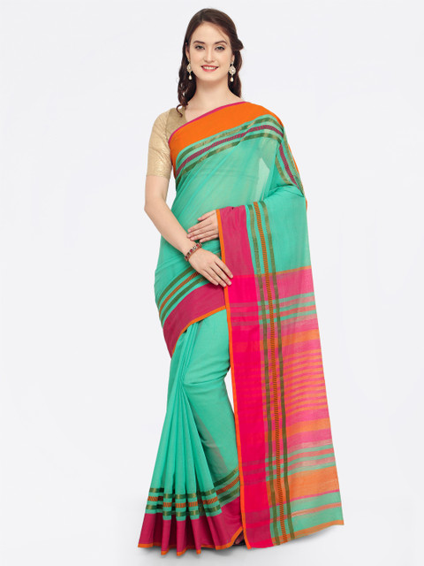 

Saree mall Sea Green Solid Chanderi Saree