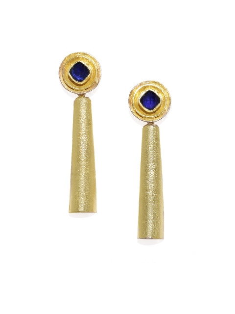 

Pipa Bella Gold-Toned & Blue Circular Drop Earrings