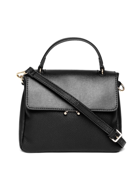 

MANGO Women Black Solid Satchel