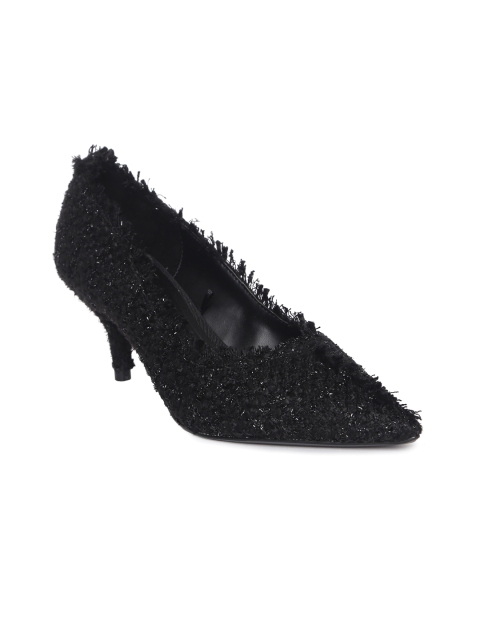 

MANGO Women Black Solid Pumps